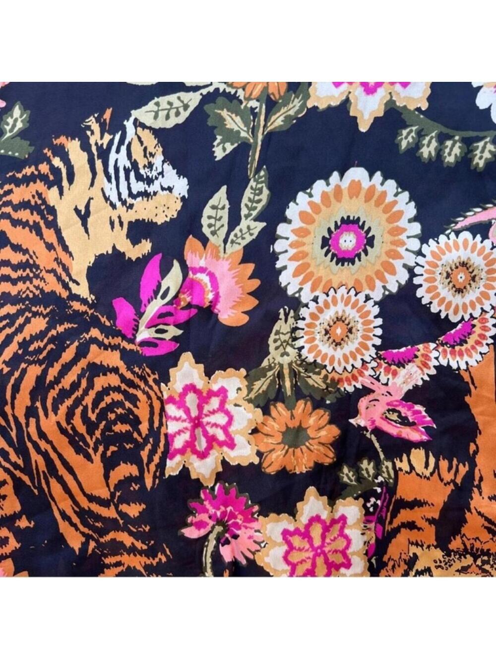 🆕 NWT FP Pajama SET Iron Combo Tiger Floral Print SILKY oversized XL Long Tall - Picture 15 of 16